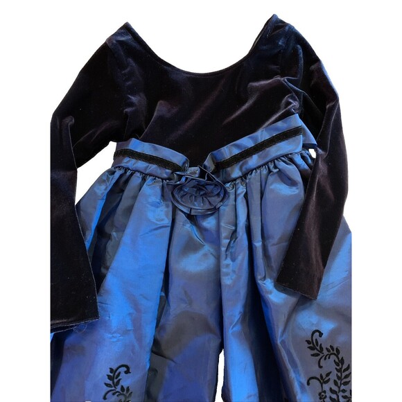 Vintage Bonnie Jean Velvet Taffeta Fairy Victorian Holiday Party Dress Girl's 4 - Picture 4 of 11